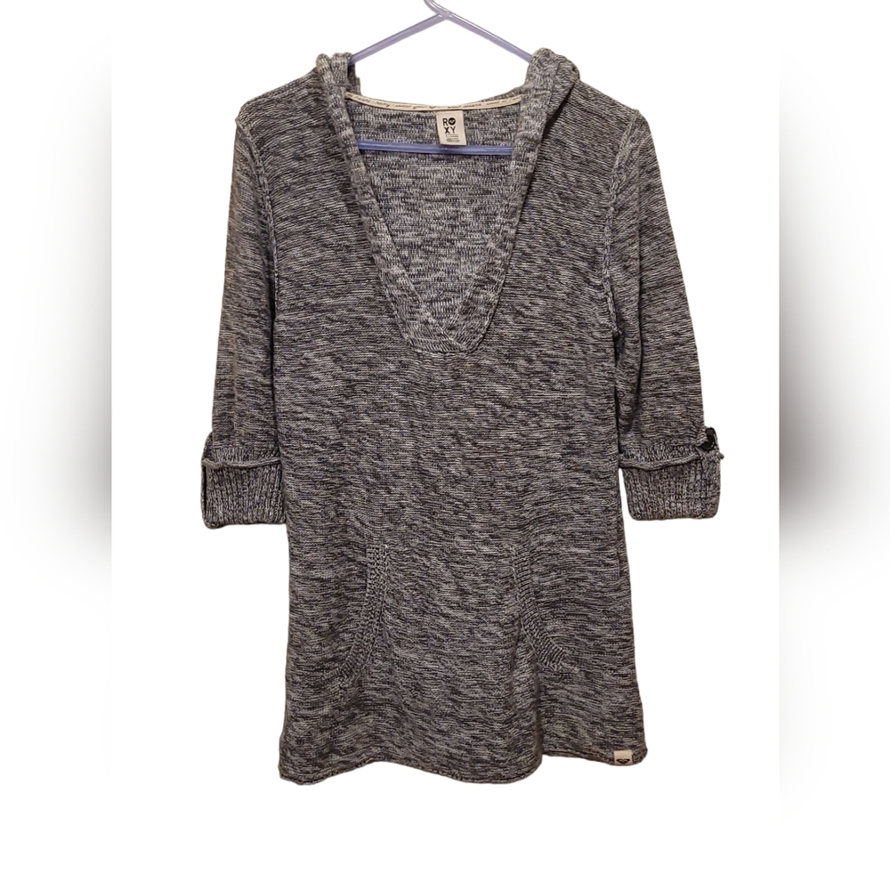 ROXY - Black & White Marled Knit Sweater
